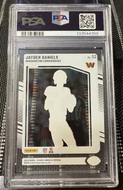 2024 Panini Clearly Donruss Rated Rookie Jayden Daniels #52 (RC) PSA 9 - Image 2