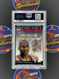Michael Jordan 1997 Topps Season's Best Shooting Stars Insert #6 PSA 7 Bulls HOF - Image 2