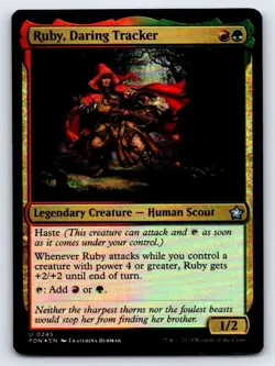 Ruby, Daring Tracker 245 Uncommon Foundations Magic: The Gathering Foil - Image 1