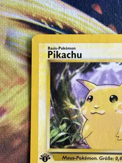 German Pikachu NM LP 1st Edition Base Set Common 58 Pokemon Vintage WoTC Wizards - Image 3