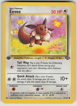 Eevee 51/64 Common Jungle Pokemon 1st Edition Lightly Played - Image 1