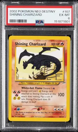 2002 POKEMON NEO DESTINY #107 SHINING CHARIZARD PSA 6 - Image 1