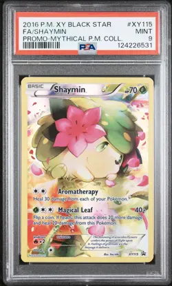 2016 POKEMON XY BLACK STAR PROMO #XY115 FULL ART/SHAYMIN PSA 9 - Image 1