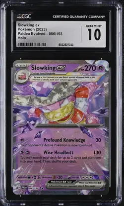 2023 Pokemon Paldea Evolved Slowking ex #086 Holo CGC PSA 10 POP 43! - Image 1