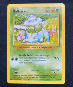 Pokemon TCG Bulbasaur Base Set 44/102 Regular LP - Image 1