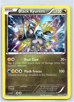 BLACK KYUREM BW58 HOLO PROMO BLACK AND WHITE PROMO POKEMON DAMAGED - Image 1
