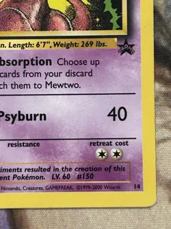 Pokemon Mewtwo WOTC Black Star Promo #14 English Regular - MP 🔥 - Image 5