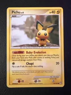Pichu Lv.6 93/123 Mysterious Treasures 2007 Pokemon TCG Common Lp - Image 1