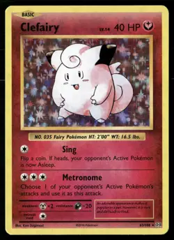 Clefairy 63/108 Holo Rare Evolutions Pokemon Holo LP - Image 1