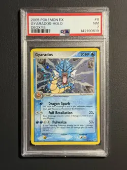 [PSA 7] Pokemon TCG Gyarados EX Deoxys Holo Rare #8/107 2005 NM POP 96 - Image 1