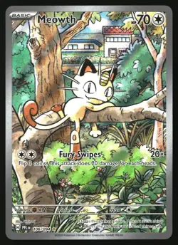 MEOWTH 106/094 ILLUSTRATION RARE PHANTASMAL FLAMES POKEMON HOLO NEAR MINT - Image 1