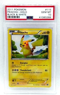 POKEMON BLACK & WHITE PIKACHU #115 SECRET RARE HOLO PSA 10 GEM MINT #41060268 - Image 1