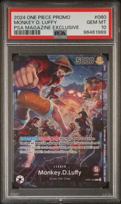 Monkey D. Luffy PSA Magazine Exclusive OP05 060 - PSA 10 - One Piece Promo RARE - Image 1