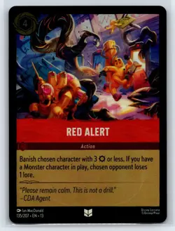#135 Red Alert - COLD FOIL 2026 Disney Lorcana Attack of the Vine - Image 1