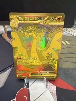 Mega Charizard X EX Phantasmal Flames 130/94 Mega Ultra Rare Gold Card Creased - Image 1