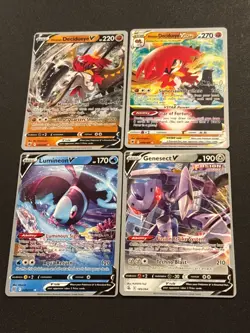 Pokemon World Championships 2022 Decidueye, Genesect V, & Lumineon V 4 Card Lot - Image 1