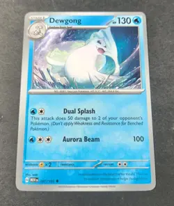 Pokemon 151 Dewgong Uncommon Card 087/165 NM - Image 1