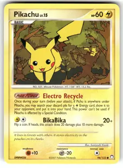 Pikachu 94/123 Common Mysterious Treasures Pokemon Moderately Played - Image 1