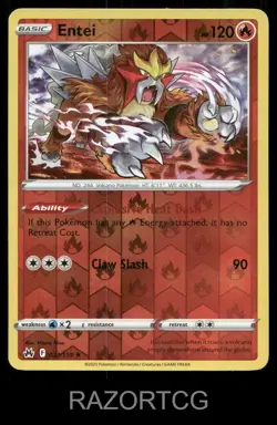 ENTEI 021/159 HOLO R CROWN ZENITH POKEMON REVERSE HOLO NM/M - Image 1