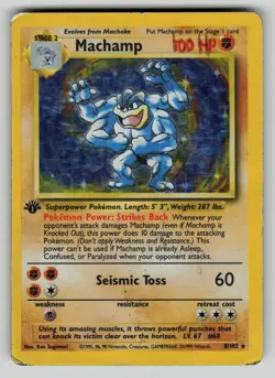 Machamp 8/102 Holo Holo Rare Deck Exclusives Pokemon 1st Edition Holo HP - Image 1
