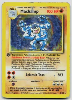 Machamp 8/102 Deck Exclusives 1st Edition Holo Pokemon DMG - Image 1