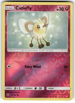 Cutiefly 95/147 Common Burning Shadows Pokemon Reverse Holo Lightly Played - Image 1