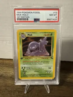 Muk #13 Holo PSA 8 - 1st Edition 1999 Pokemon Fossil Set - Image 1