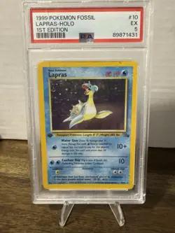 Lapras #10 Holo PSA 5 - 1st Edition 1999 Pokemon Fossil Set - Image 1