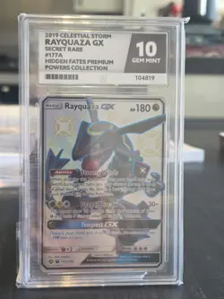 Pokemon Rayquaza GX 177A/168 - Secret Rare English 2019 PERFECT SUBS ACE 10 - Image 1