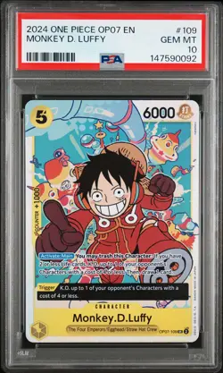 MONKEY D. LUFFY 109 ONE PIECE OP07-500 YEARS IN THE FUTURE ONE PIECE PSA 10 - Image 1