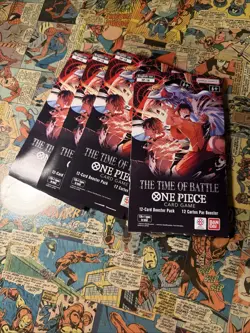 One Piece TCG OP-16 The Time Of Battle Sleeved Booster Packs Lot Of 4 English - Image 2