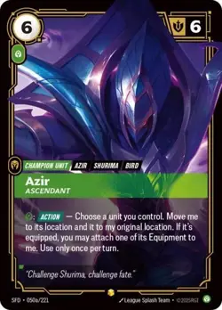 Azir Ascendant - 050a/221 Spiritforged Alt Art Legendary Riftbound Card - Image 1