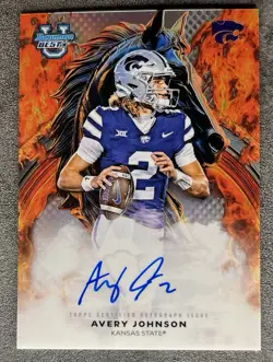 Avery Johnson 2025 Bowman Best Workhorse ON CARD Rookie Auto RC Kansas State QB - Image 1