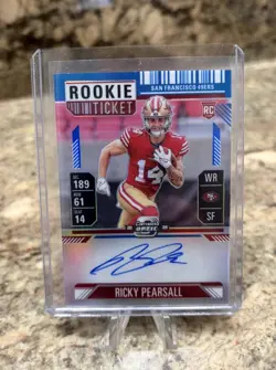 2024 Contenders Optic Rookie Ticket On Card Auto Ricky Pearsall 109 Blue /75 - Image 2