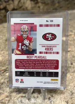 2024 Contenders Optic Rookie Ticket On Card Auto Ricky Pearsall 109 Blue /75 - Image 3