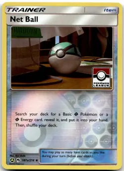 Net Ball 187a/214 Pokemon League Stamp Pokemon Card Reverse Holo NM - Image 1
