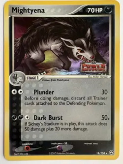 Mightyena 18/108 - Reverse Holo Rare EX Power Keepers - Pokemon Card - MP - Image 1