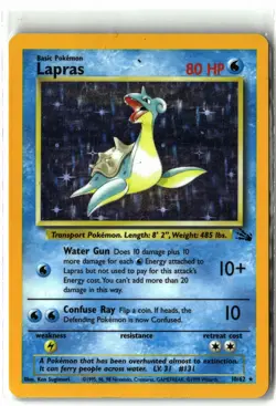 1999 Lapras ⭐ 10/62 Unlimited Holo Rare Fossil WOTC Vintage Pokemon LP - Image 1