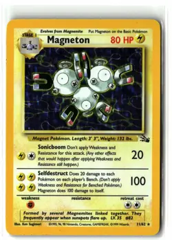 1999 Magneton ⭐ 11/62 Unlimited Holo Rare WOTC Vintage Fossil Pokemon NM/LP - Image 1