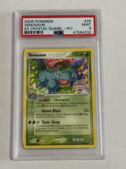2006 POKEMON EX CRYSTAL GUARDIANS REGIONAL CHAMPIONSHIPS #28 VENUSAUR PSA 9 - Image 1