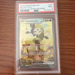 2025 POKEMON BLK EN-BLACK BOLT SPECIAL ILLUSTRATION RARE #167 MELOETTA EX PSA 9 - Image 1