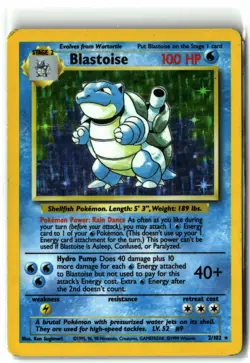 1999 Blastoise ⭐ 2/102 Holo Rare Base WOTC Vintage Set Unlimited Pokemon MP/HP - Image 1