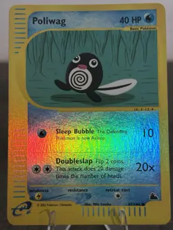 Pokemon TCG Poliwag Skyridge Common Reverse Holo 87/144 English 2003 NM / LP - Image 1