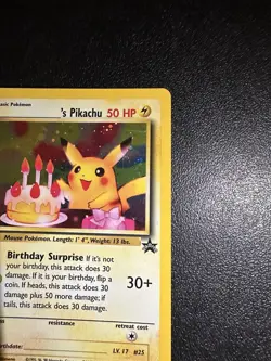 Pokemon Birthday Pikachu holofoil Black Star promo #24 - Image 3