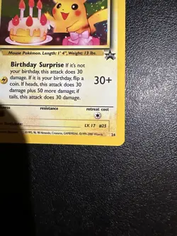 Pokemon Birthday Pikachu holofoil Black Star promo #24 - Image 4