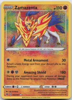 Zamazenta 102/185 Amazing Rare Vivid Voltage Pokemon NM/M - Image 1