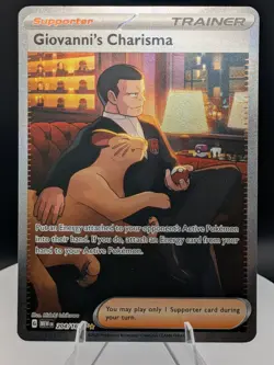 Pokemon TCG: 151 (MEW) 204/165: Giovanni's Charisma SIR (NM) - Image 1