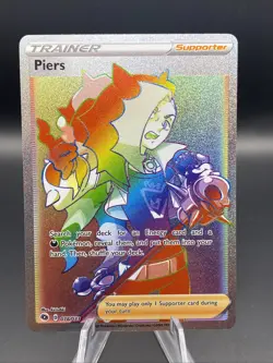 Piers NM RAINBOW Secret Champions Path 078/073 Pokemon TCG Holo - Image 1