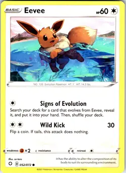 Eevee 052/072 Common Shining Fates Pokemon Near Mint - Image 1