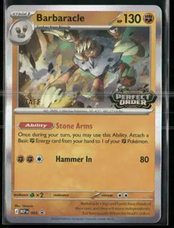 Barbaracle MEP 065 STAFF - Pokemon TCG Perfect Order 2026 Promo NM - Image 1